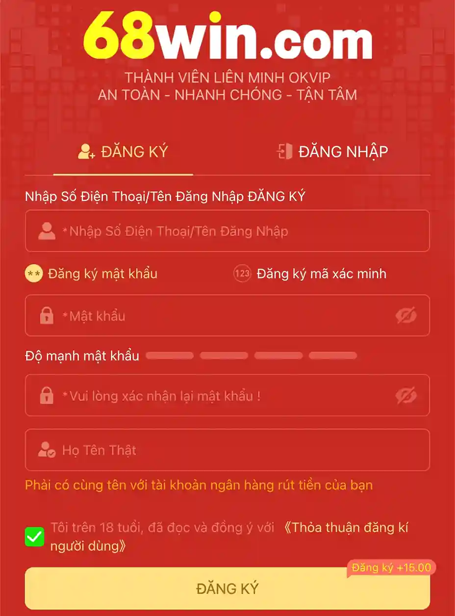 Đăng Ký 68WIN – Bước Vào Thế Giới Giải Trí Đỉnh Cao Ngay Hôm Nay!